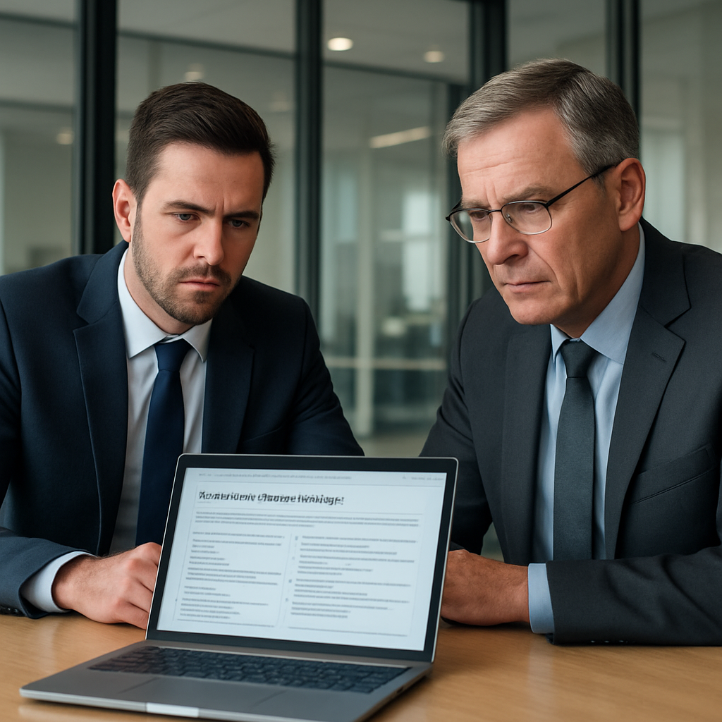 UK IT security consultant reviewing a critical patch remediation report with a senior IT manager
